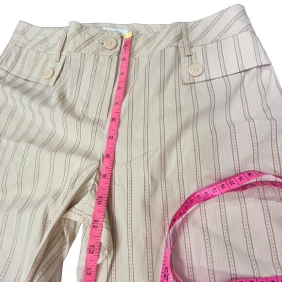 Women's Modern Cuffed Crop Pants ANN TAYLOR LOFT Size 8 NWT Striped Embroidered - Picture 7 of 11